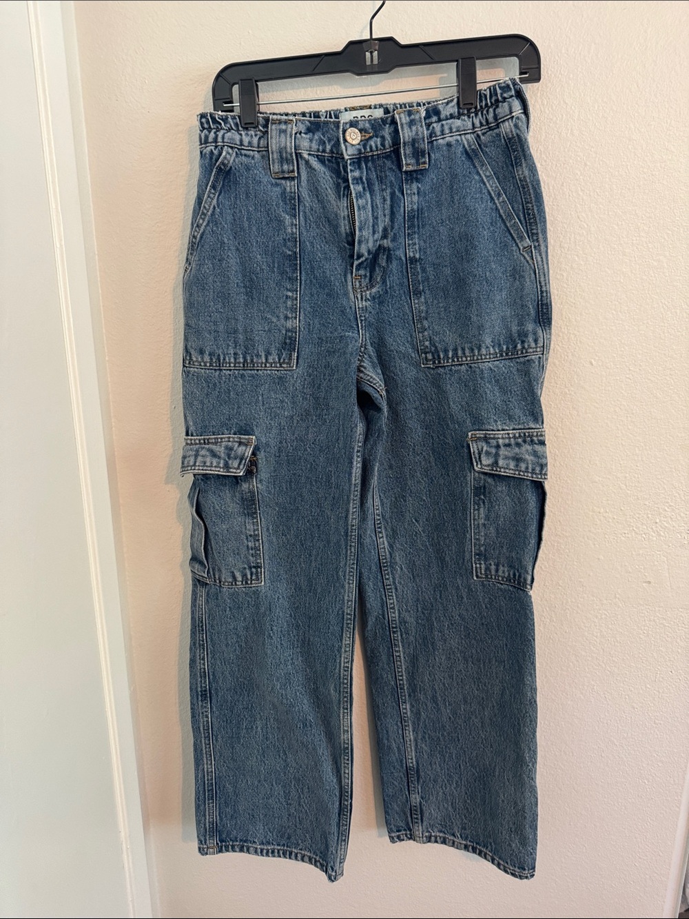 Urban Outfitters Blue Straight Leg Cargo Jeans
